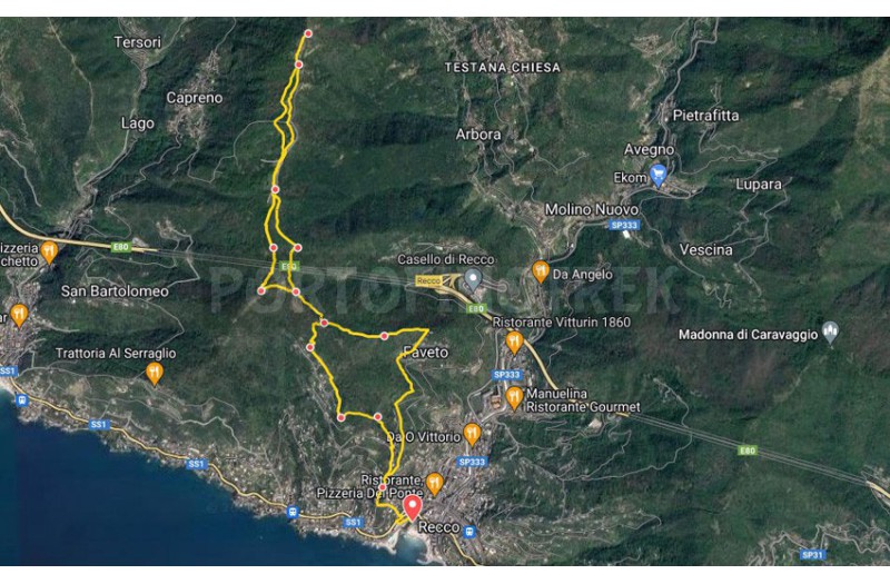 Trail ad anello Recco - Megli - Piane di Capreno - Monte Cassinea - Ageno