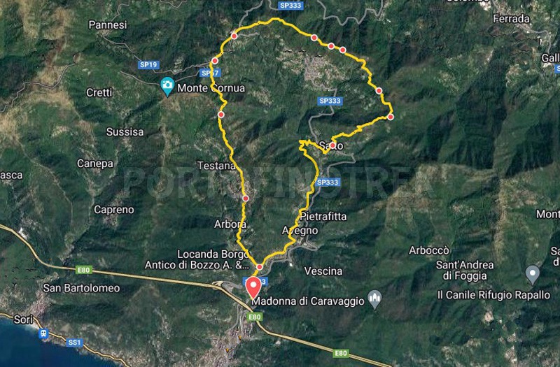 Trail ad anello Recco - Spinarola - Calcinara - Testana