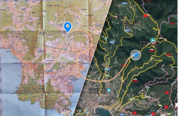 Carta dei sentieri di Portofinotrek da Camogli, il Monte di Portofino, Rapallo, Zoagli fino a Chiavari
