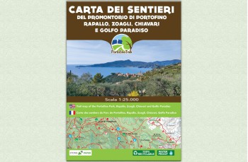 Carta sentieri Golfo Paradiso, Golfo del Tigullio e Parco di Portofino.