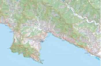 Carta sentieri Golfo Paradiso, Golfo del Tigullio e Parco di Portofino.