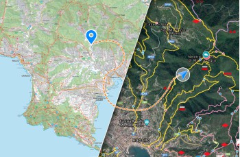 Carta dei sentieri di Portofinotrek + mappa digitale del Golfo paradiso, Parco di Portofino, Rapallo, Zoagli e Chiavari