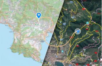 Carta sentieri Golfo Paradiso, Golfo del Tigullio e Parco di Portofino.