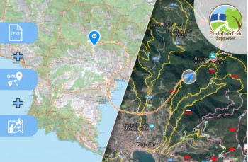 Carta sentieri Golfo Paradiso, Golfo del Tigullio e Parco di Portofino.