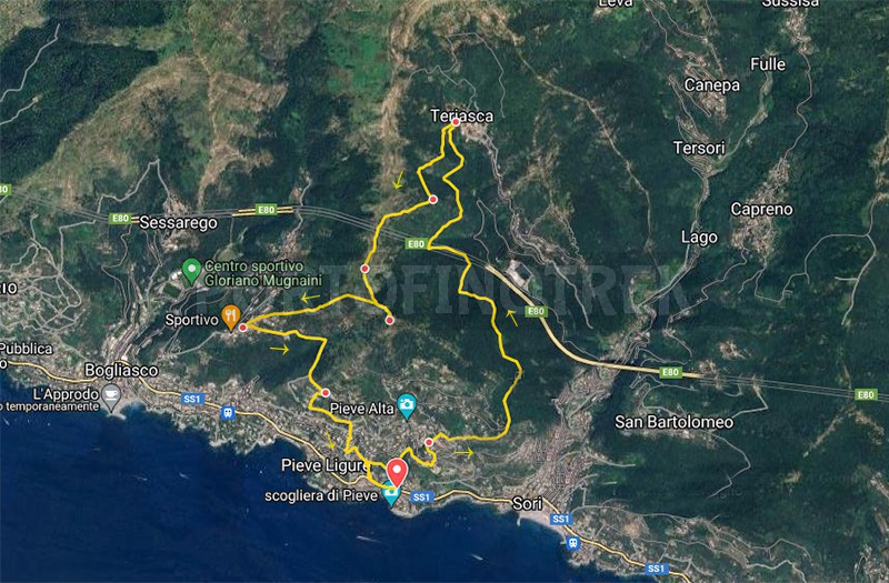 Trail ad anello Pieve Ligure - Teriasca - Santa Croce - San Bernardo