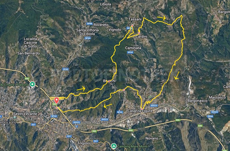 Trail ad anello Sestri Levante - Tassani - Casarza Ligure