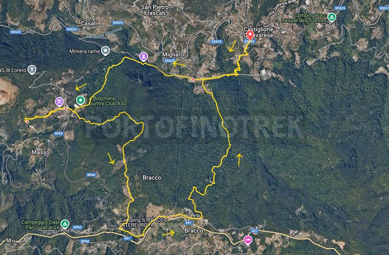Trail ad anello Castiglione chiavarese - Masso - Bracco