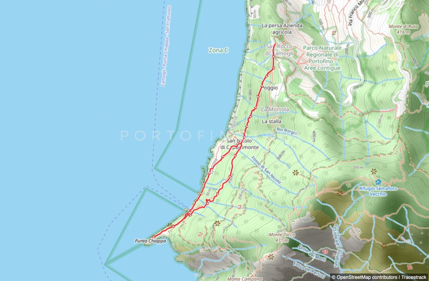 Route San Rocco - Punta Chiappa