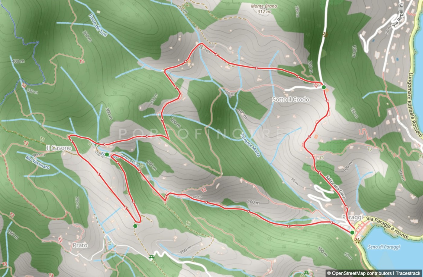 Paraggi - Valle dei Mulini - Olmi - Crocetta - Gave - Paraggi