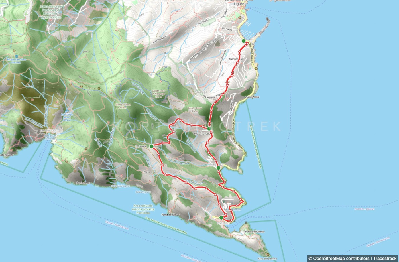 Santa Margherita - Nozarego - Portofino - Paraggi - Gave -Santa Margherita