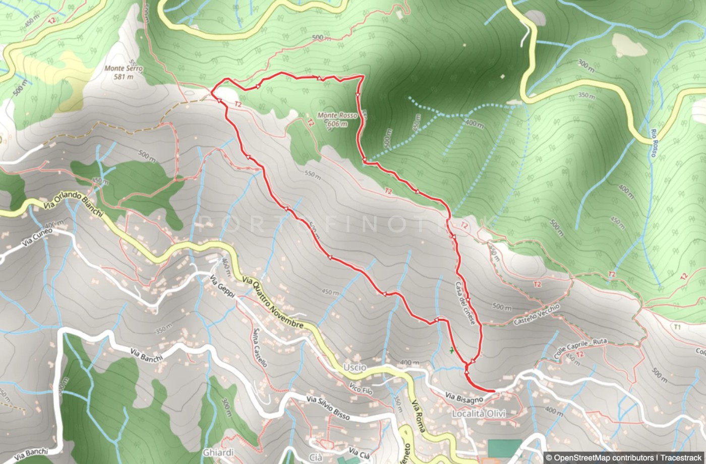 Rundweg Uscio - Cave di Monte Rosso - Passo Pozzette - Casa del Cinese
