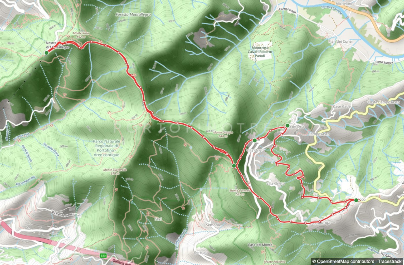 Rundweg Montallegro - Villa Oneto - Cian de Dria - Bocco di Leivi