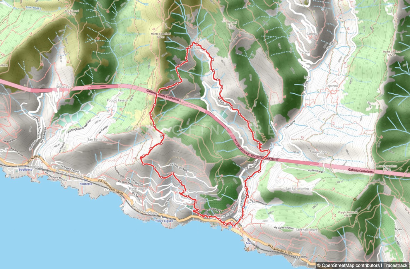 Rundweg Pieve Ligure - Santa Croce - Teriasca - Sori