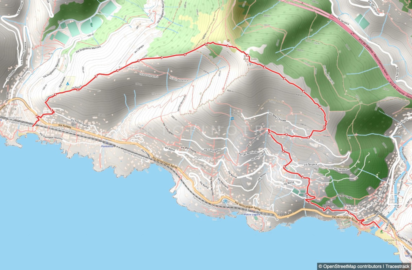 Bogliasco - Santa Croce - Pieve Ligure - Sori