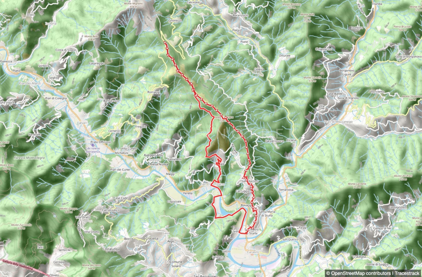 Carasco - Passo di Romaggi - San Colombano - Carasco