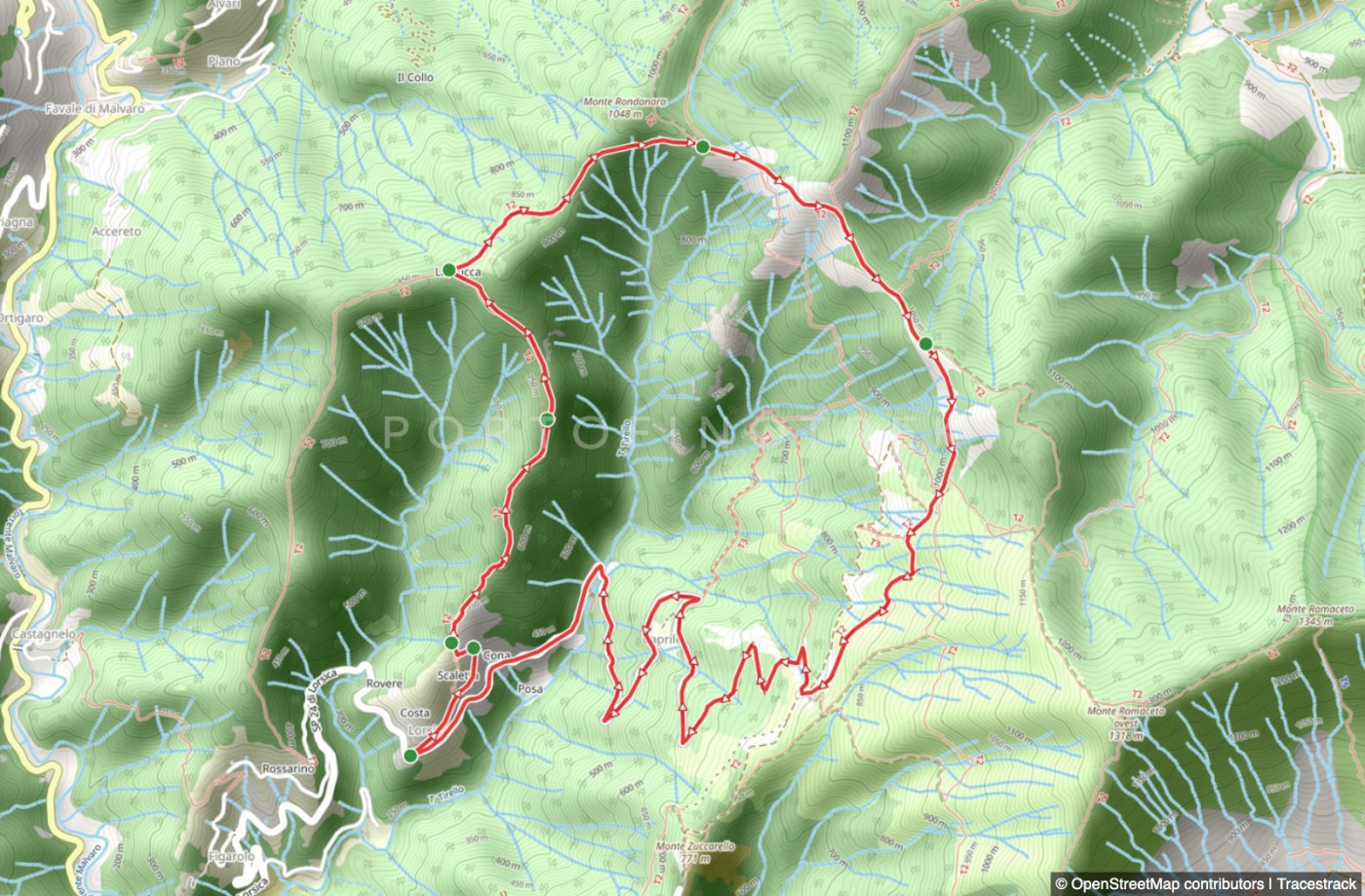 Lorsica - Passo Ventarola Nord - Ventarola Süd - Lorsica