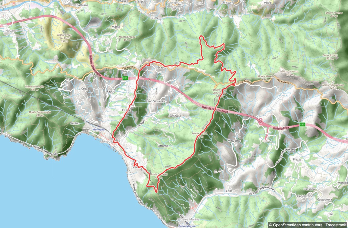 Rundweg Moneglia - Bracco - Monte Incisa - Monte Crocetta - Lemeglio