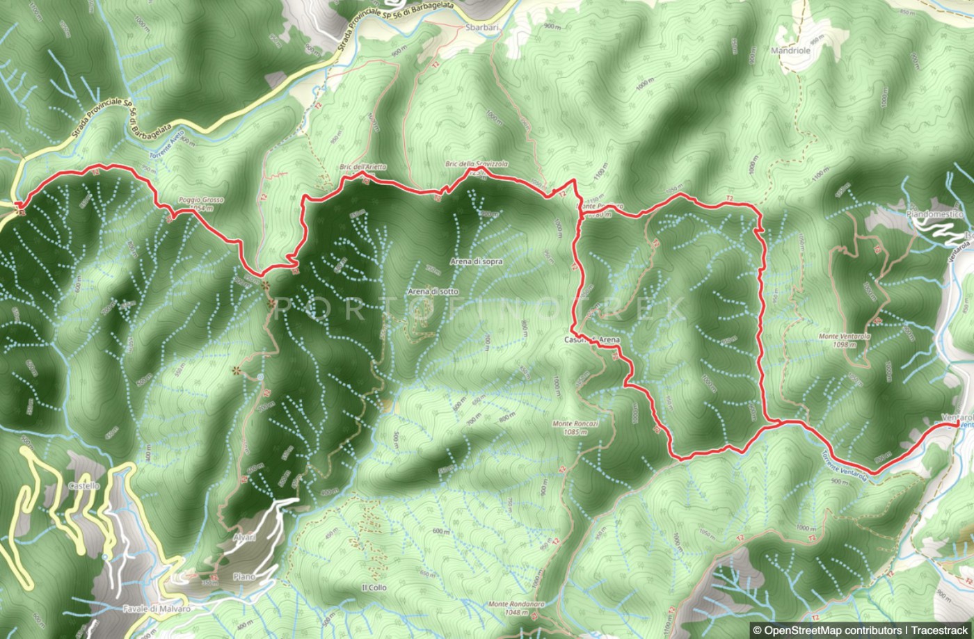 Circular trail Ventarola - Monte Pagliaro - Passo della Scoglina - Casoni d'Arena