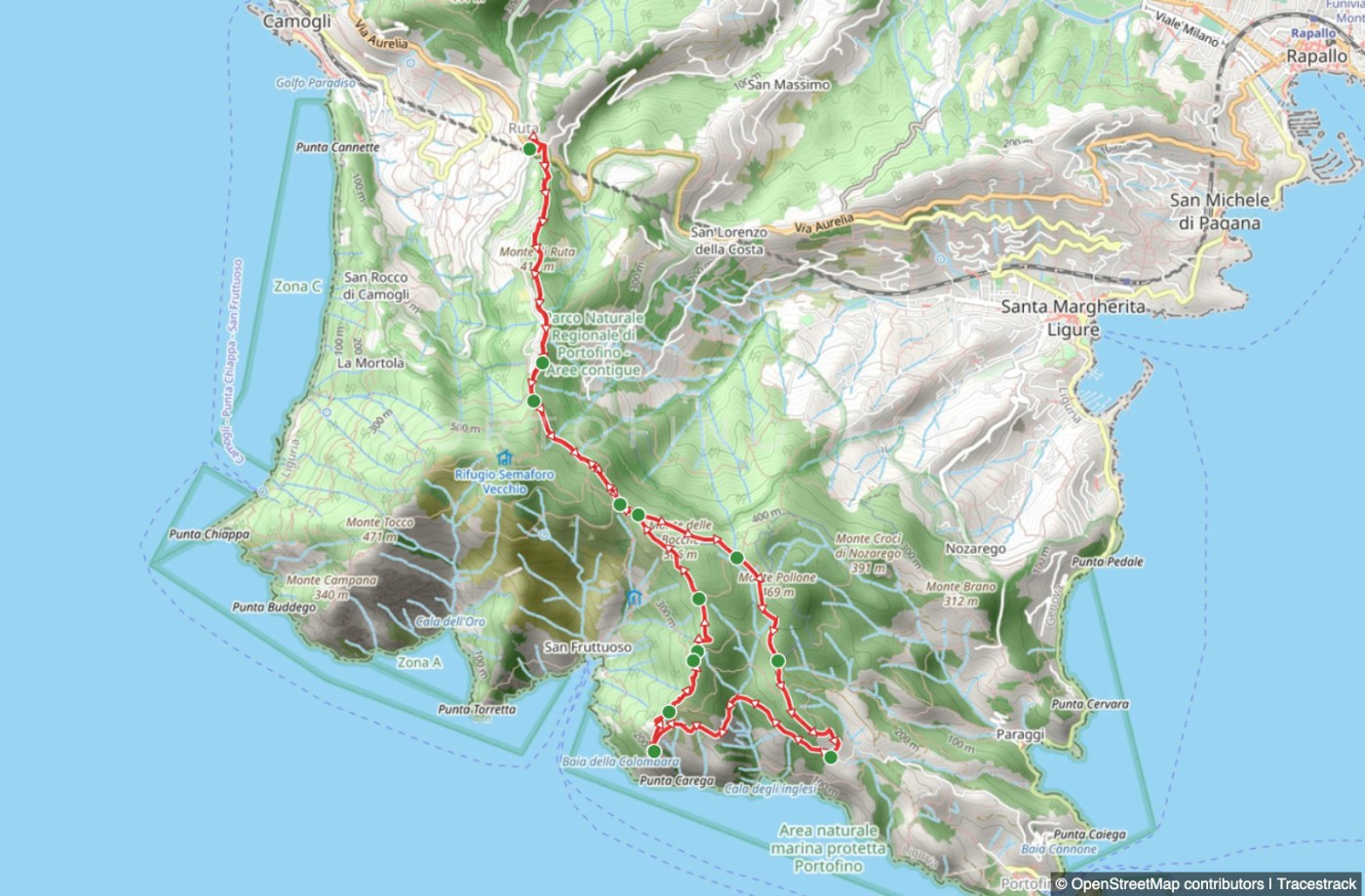 Itinéraire en boucle Ruta - Pietre Strette - Prato - Base O
