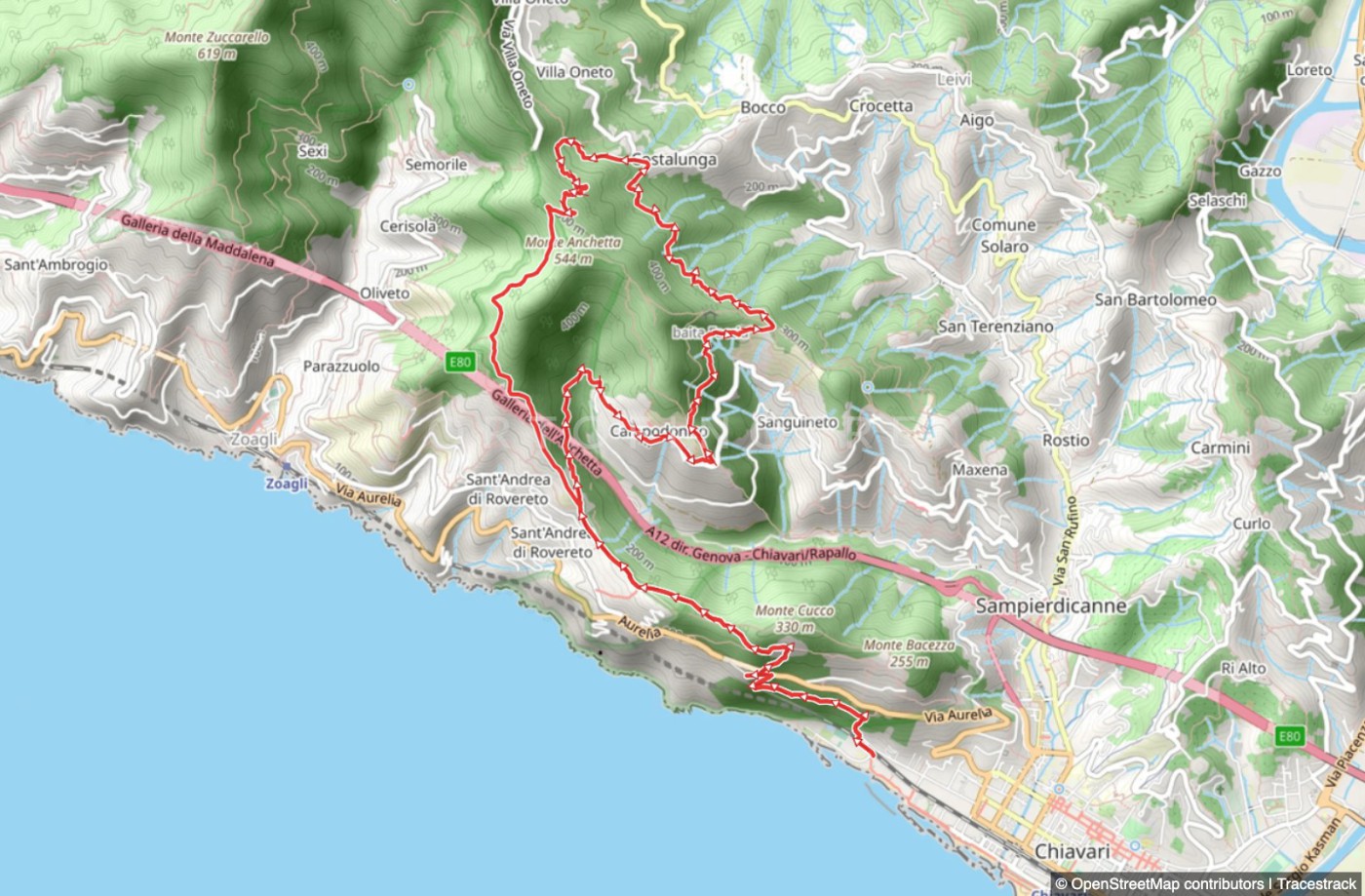 Rundweg Chiavari - Campodonico - San Lorenzo - Anchetta