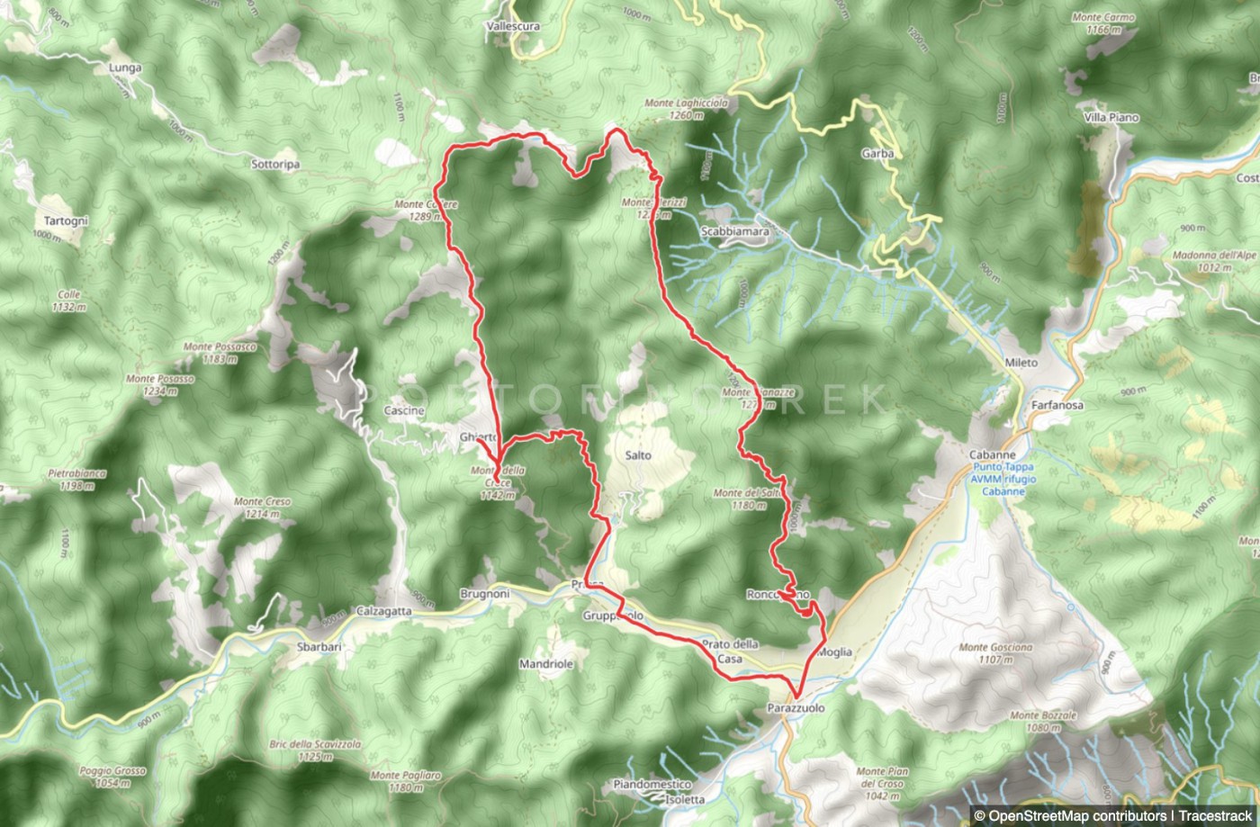 Rundweg Priosa - Monte della Croce - Passo Rocca - Parazzuolo