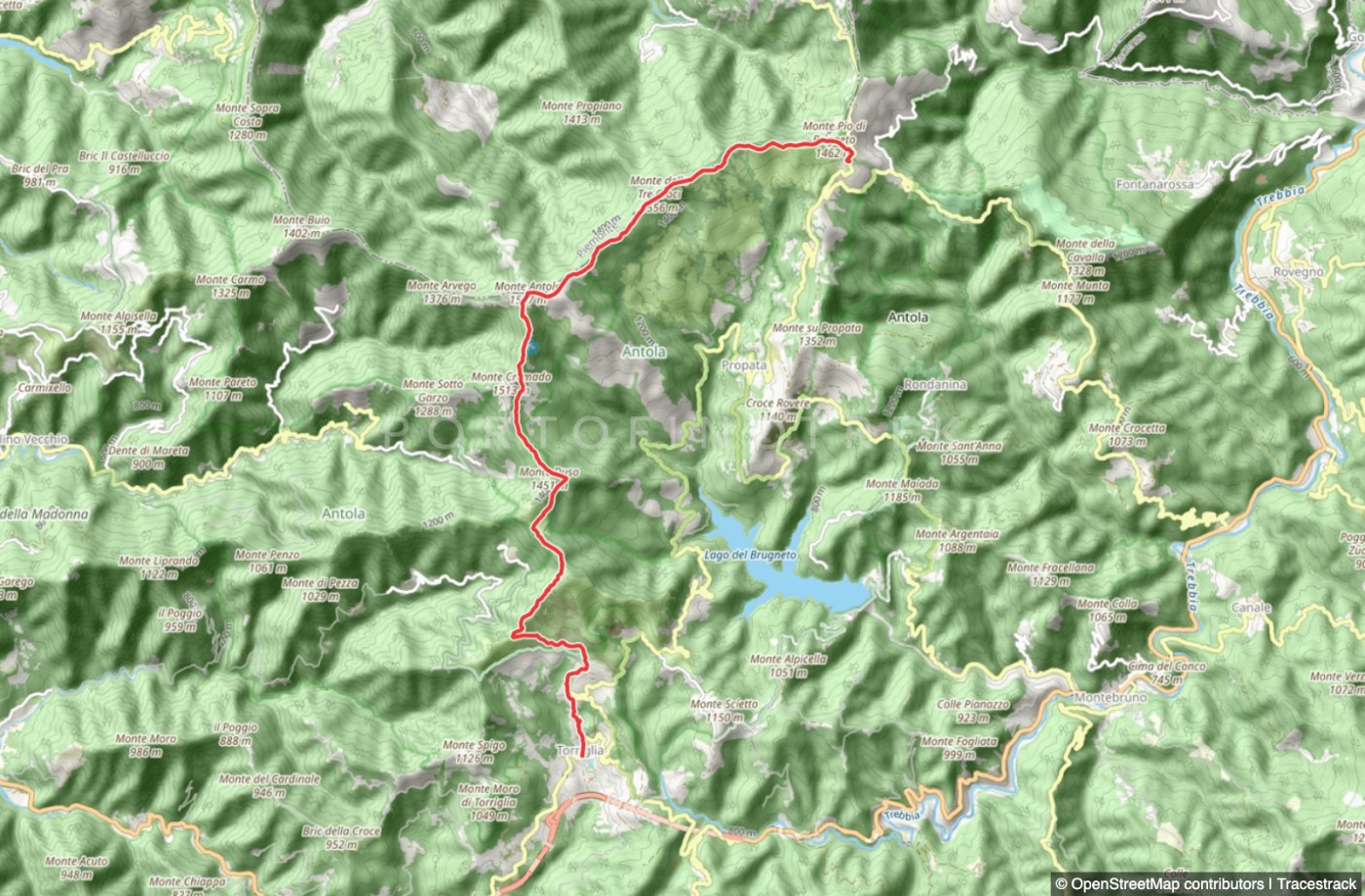Itinéraire Casa del Romano - Monte Antola - Torriglia