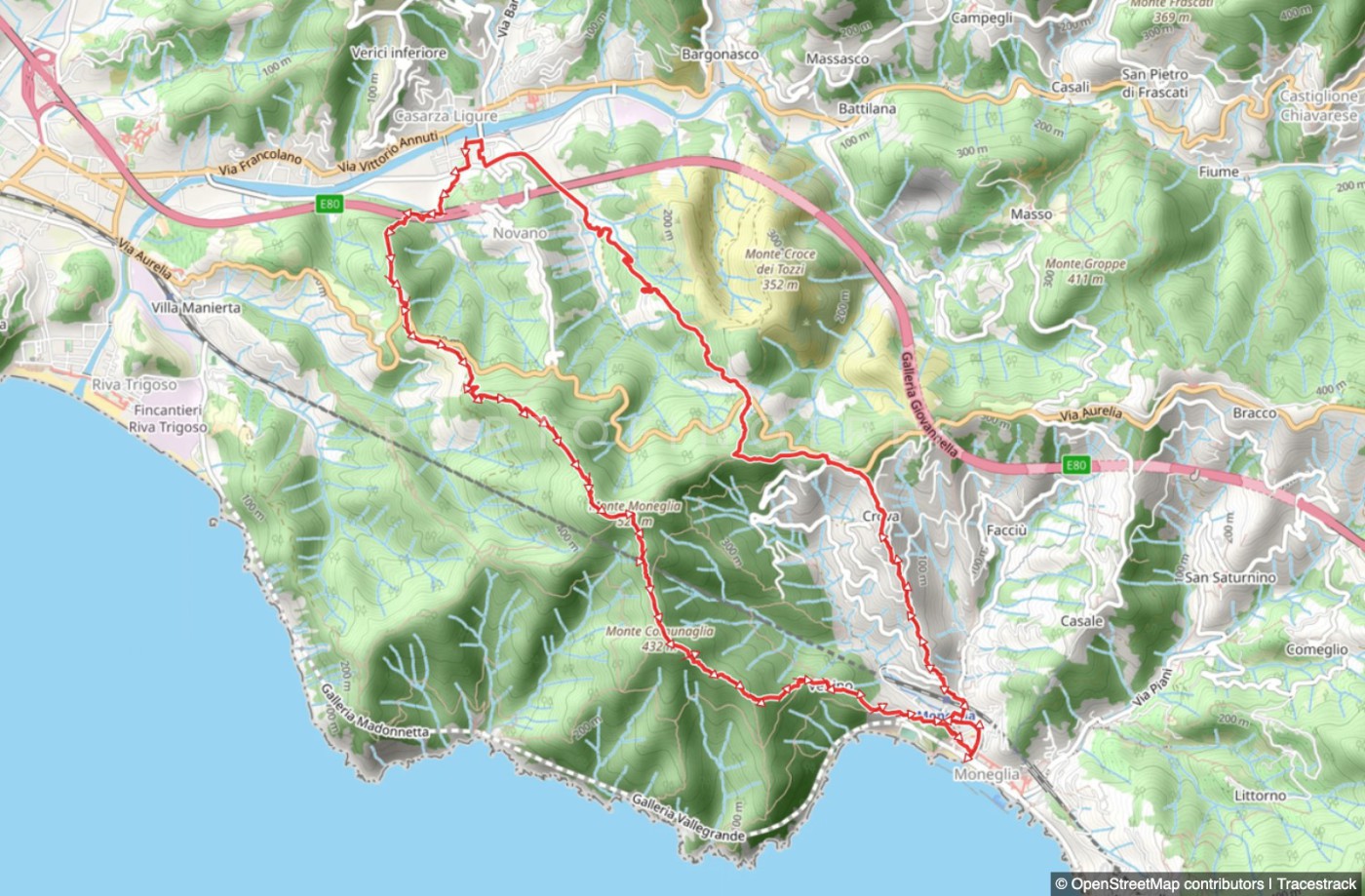 Trail ad anello Casarza Ligure - Monte Moneglia - Moneglia