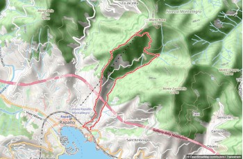 Distance d'environ 8 kilomètres à partir de Rapallo arrivée à Montallegro