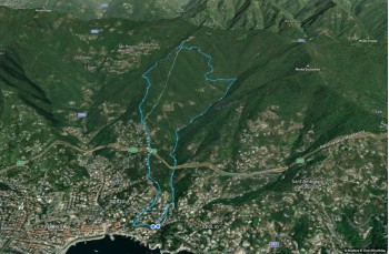 Distance d'environ 8 kilomètres à partir de Rapallo arrivée à Montallegro