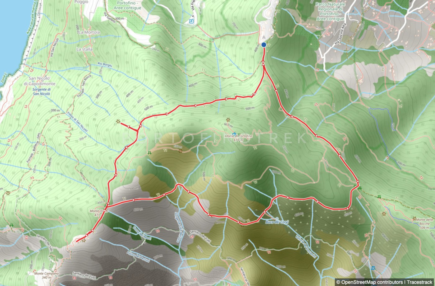 Rundweg Portofino Vetta - Pietre strette - Semaforo nuovo