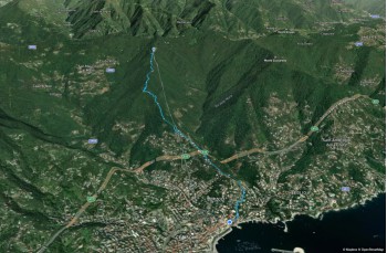 Wanderung zu Fuß zum Santuario di Montallegro ab Rapallo