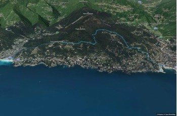Fußweg von Recco nach Sori auf den Hügeln des Golfo Paradiso