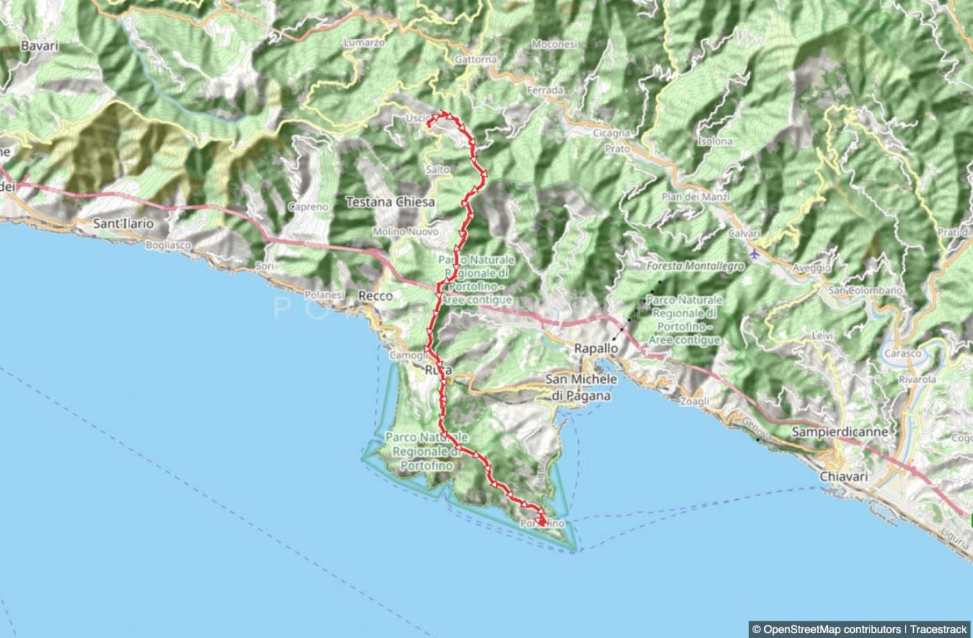 Trail von Uscio nach Portofino mare