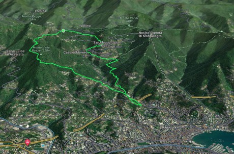 Rapallo - S. Maurizio dei monti - Passo della Crocetta - Pian dei merli - Rapallo