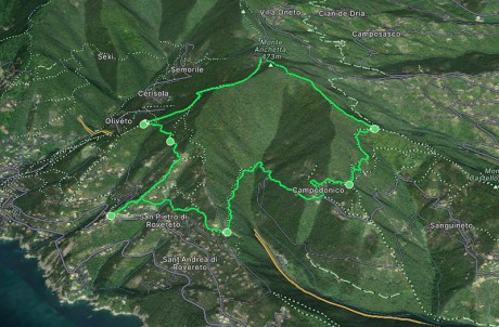 Percorso ad anello San Pietro di Rovereto - Campodonico - Monte Anchetta