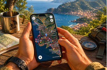 Mappa digitale dei sentieri del Golfo Paradiso e Golfo del Tigullio.