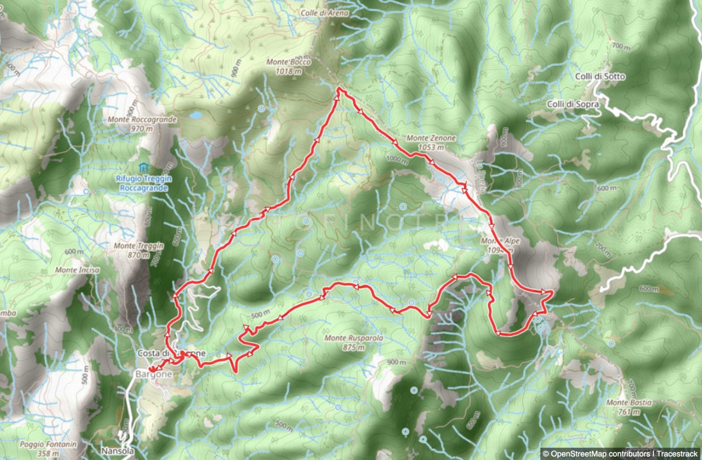 Rundweg Bargone - Bocco di Bargone - Monte Zenone und Monte Alpe