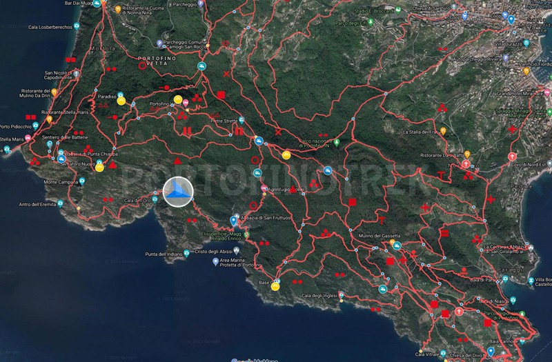 Portofino natural park trails digital map by portofinotrek
