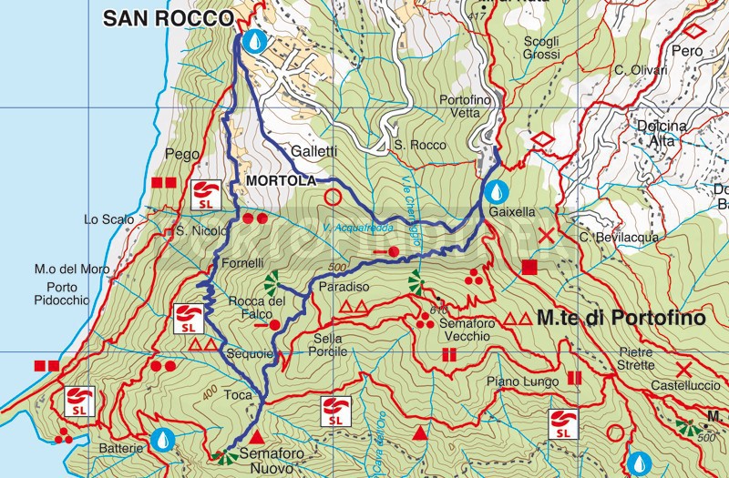 Itinéraire en boucle Portofino Vetta - Semaforo nuovo - San Rocco