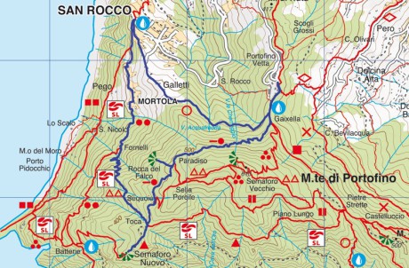 Itinerario ad anello Portofino Vetta - Gaixella - Toca - Semaforo nuovo - San Rocco