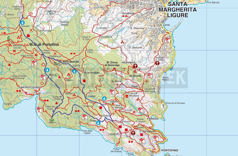 Portofino vetta - Pietre strette - Molini - Base 0 - Prato - Portofino Vetta