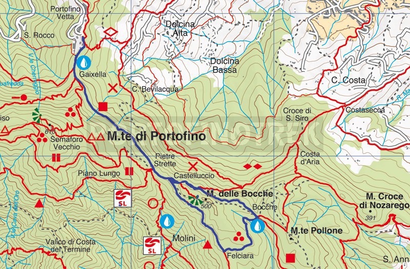 Portofino vetta - Pietre strette - Felciara - Bocche - Portofino vetta