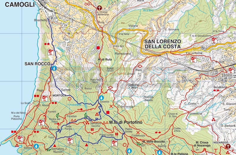 Camogli - San Rocco - Gaixella - Pietre strette - Semaforo Nuovo - Semaforo Vecchio