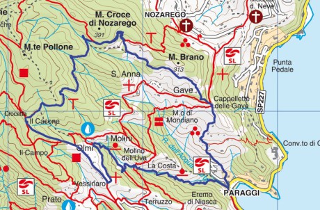Paraggi - Valle dei Mulini - Olmi - Crocetta - Gave - Paraggi