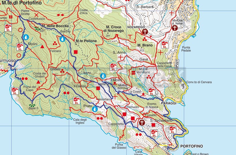 Portofino - Paraggi - Pietre strette - San Fruttuoso - Portofino