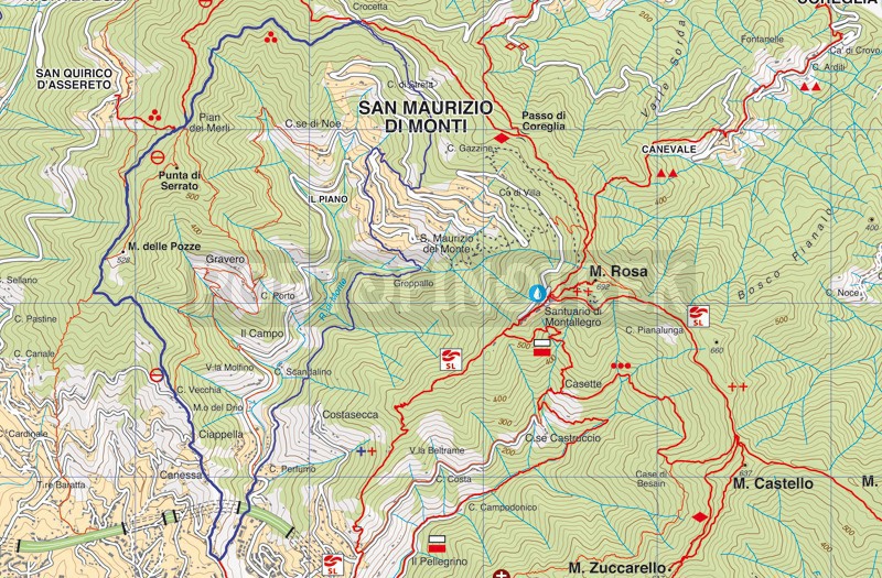 Rapallo - S. Maurizio dei monti - Passo della Crocetta - Pian dei merli - Rapallo