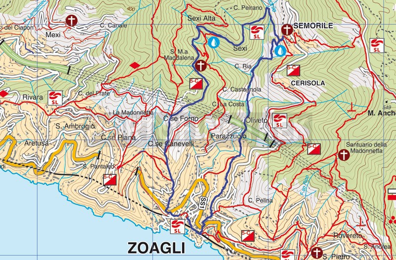 Zoagli - Cappelletta della Maddalena - Semorile - Zoagli