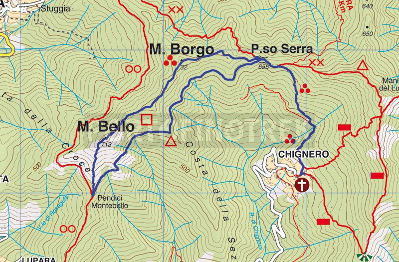 Chignero - Pendici Monte Bello - Monte Bello - Monte Borgo - Passo Serra