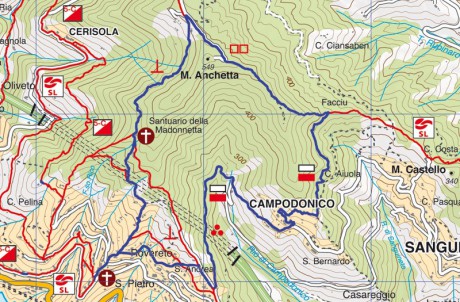 Percorso ad anello San Pietro di Rovereto - Campodonico - Monte Anchetta