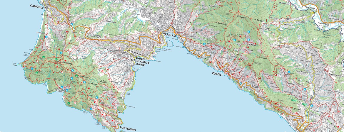 Wichtige Wanderwege im Naturpark Portofino